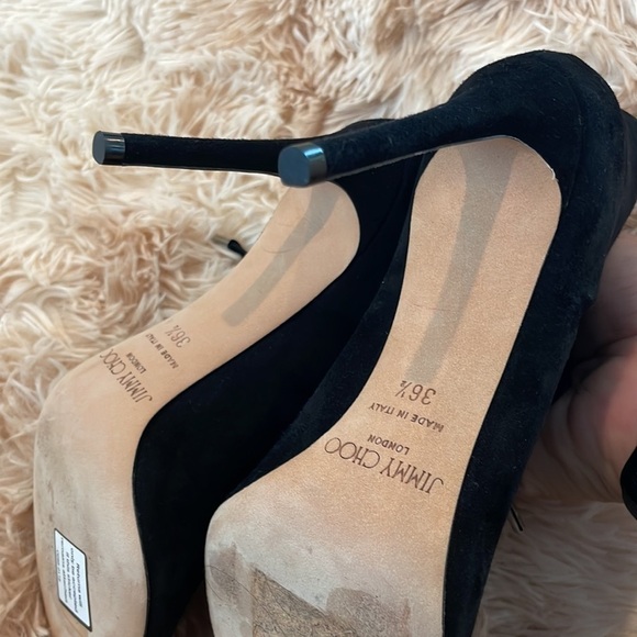 JIMMY CHOO | Mavy Velvet 85mm Bootie | Lace up Peep Toe Stilettos | Black | 36.5 - Picture 9 of 9